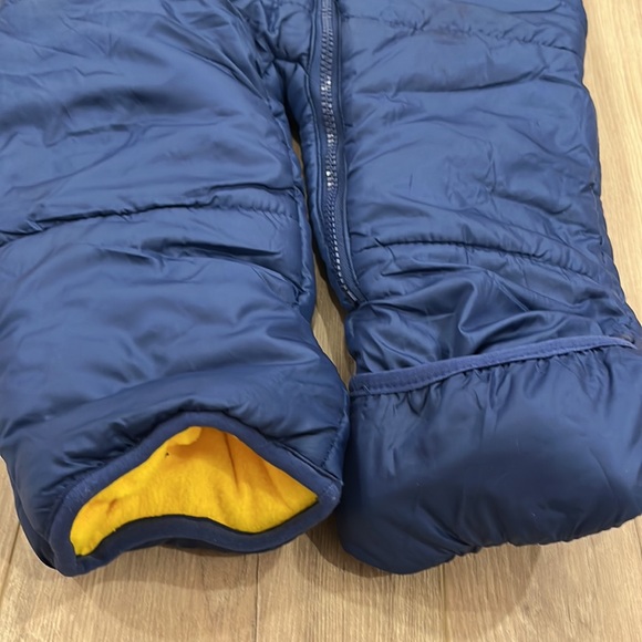 Navy Blue Hooded Snowsuit with Yellow Lining - Picture 9 of 9